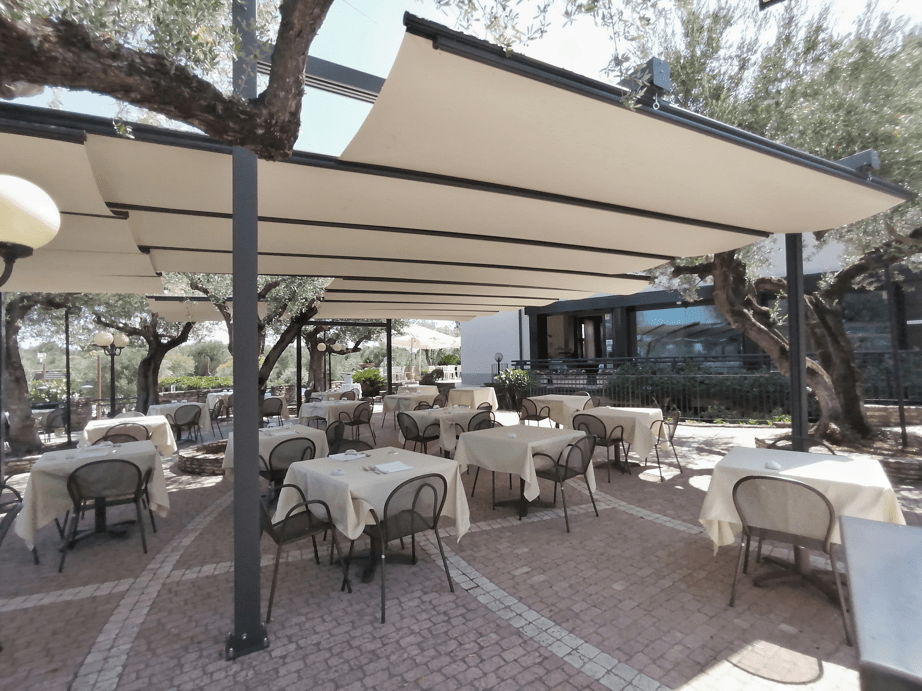 installazione vela scorrrevole per hotel ideal sirmione
