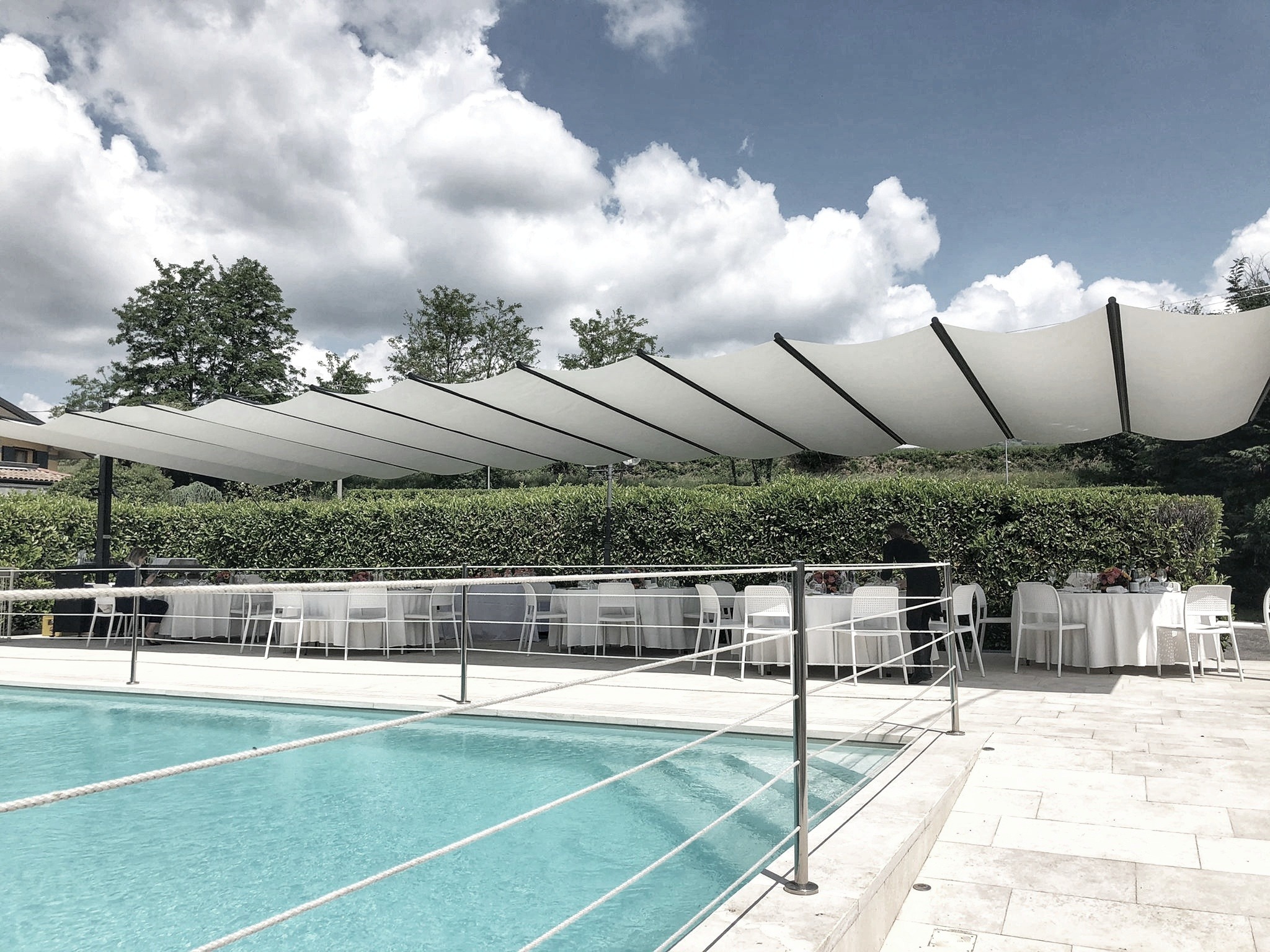 vela per copertura dehors ristorante bergamo