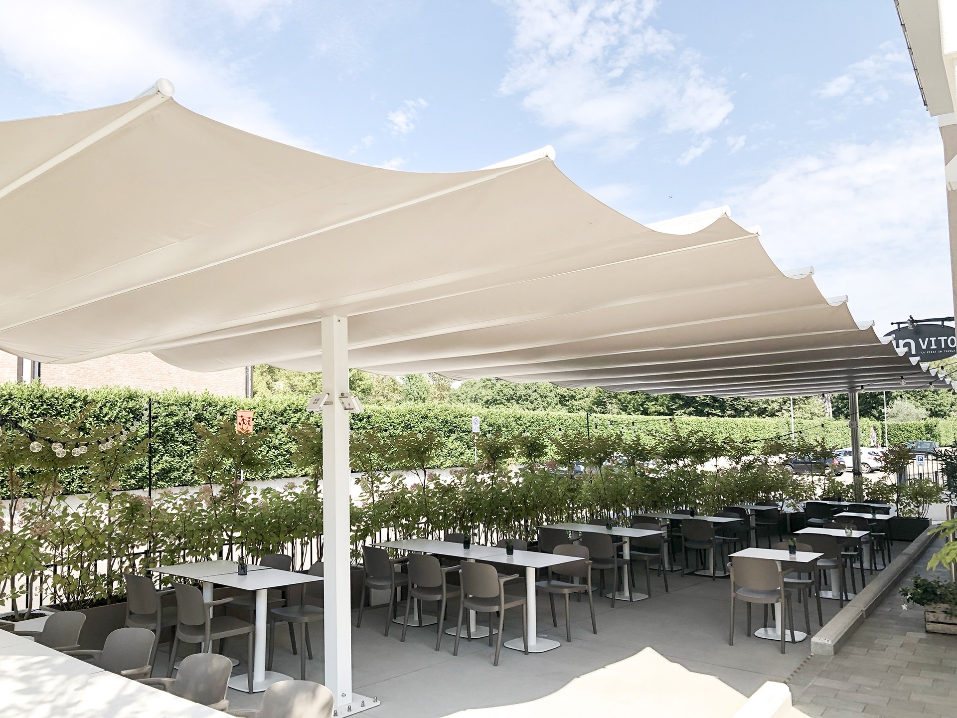 vela scorrevole pergola terrazza dehors alluminio